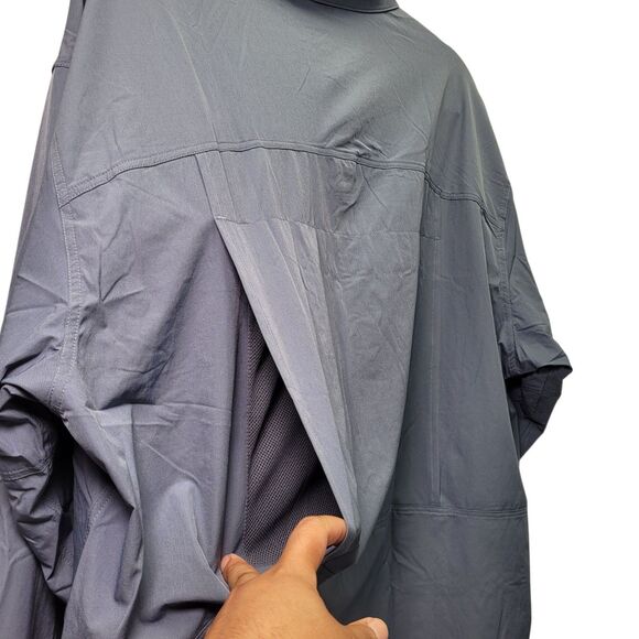 Northyard Men Button Front Shirt Blue Long Sleeve Vented Fishing Hiking X-Large - Picture 6 of 12